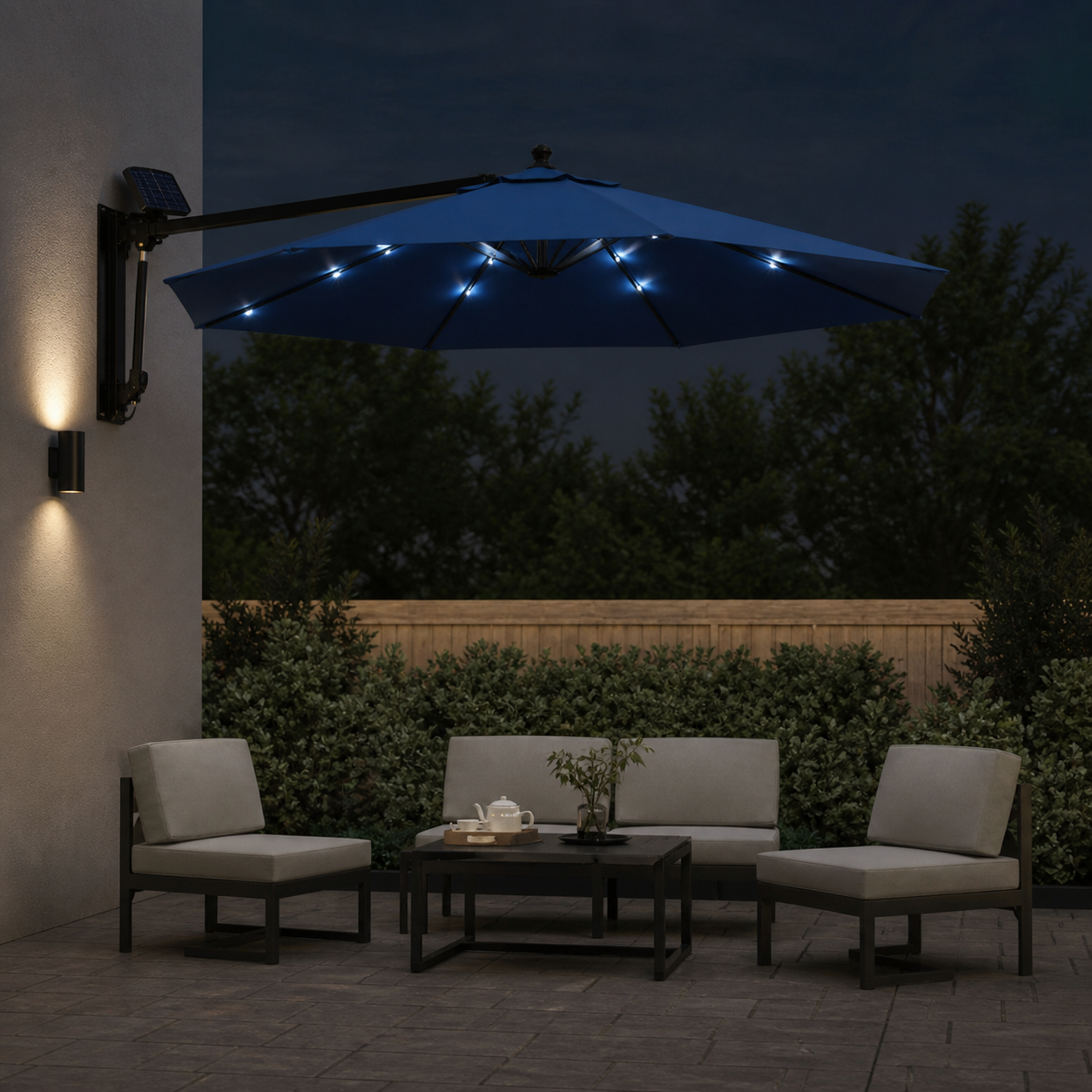 Parasol mural LED solaire