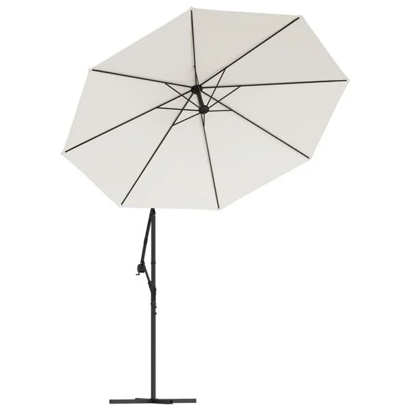 Parasol déporté LED solaire BLANC sable
