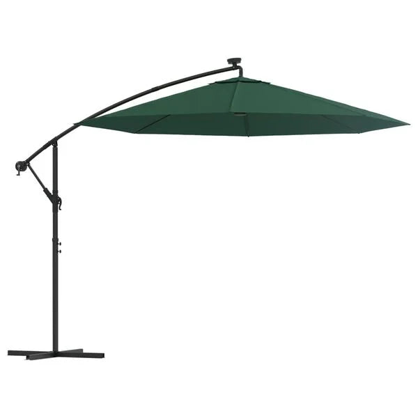 Parasol déporté LED solaire VERT