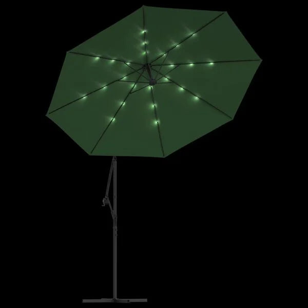 Parasol déporté LED solaire VERT