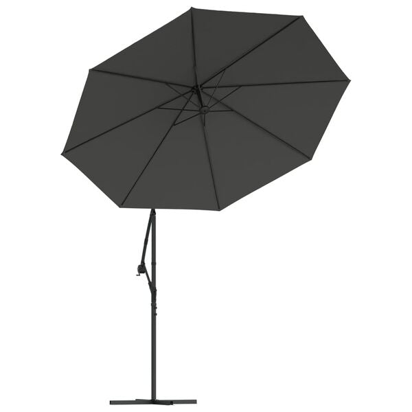 Parasol déporté LED solaire ANTHRACITE