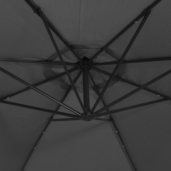 Parasol déporté LED solaire ANTHRACITE