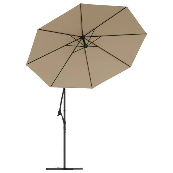 Parasol déporté LED solaire TAUPE