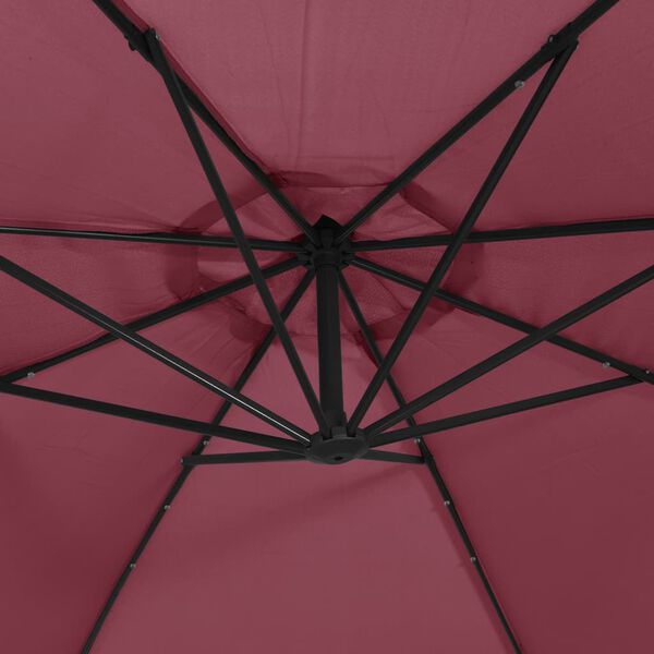 Parasol déporté LED solaire ROUGE