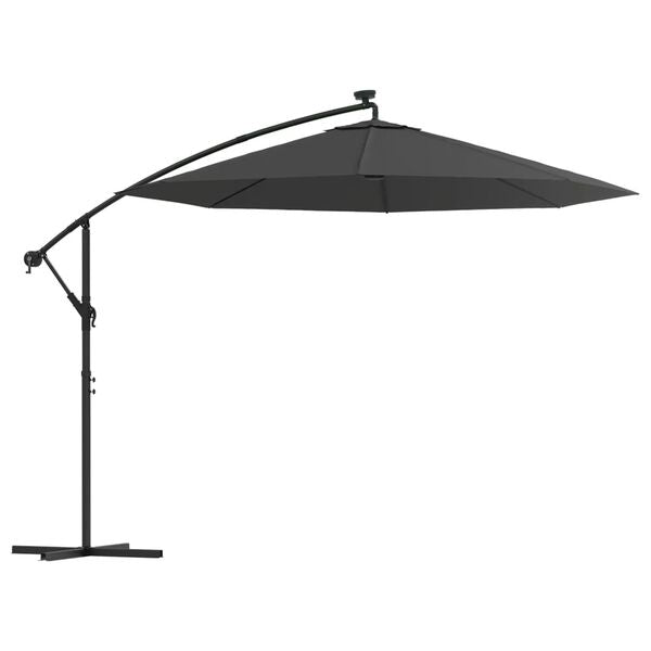 Parasol déporté LED solaire ANTHRACITE