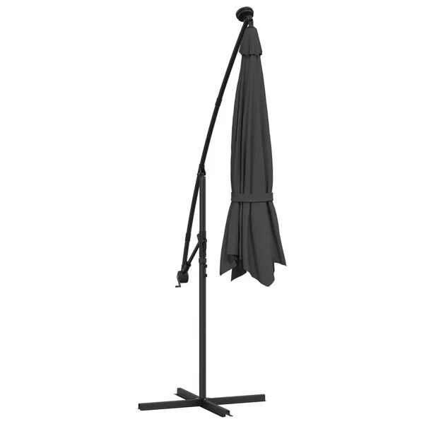 Parasol déporté LED solaire ANTHRACITE