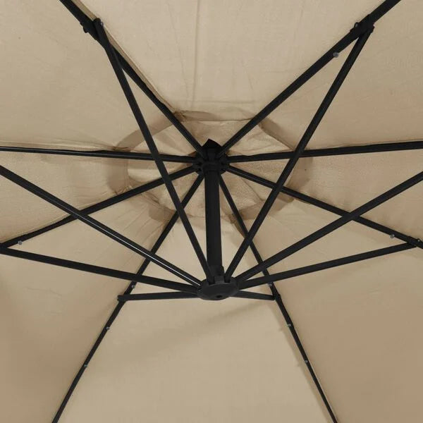 Parasol déporté LED solaire TAUPE