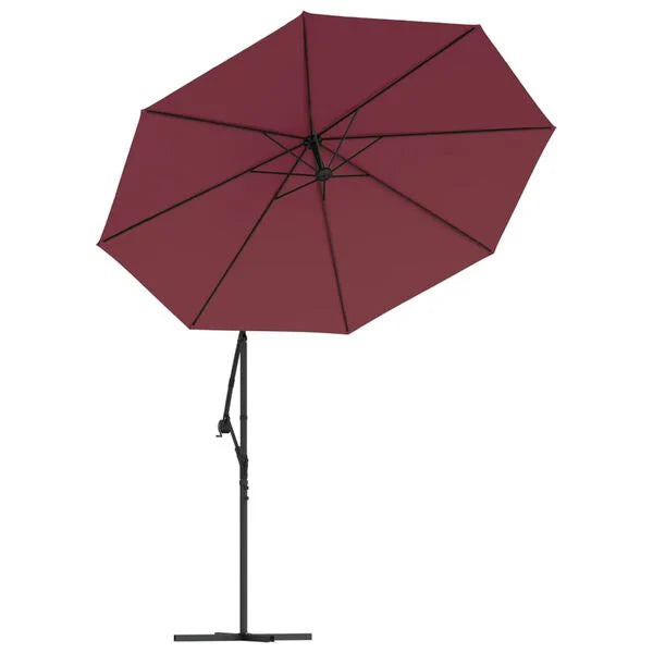 Parasol déporté LED solaire ROUGE