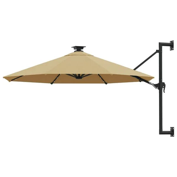 Parasol mural LED solaire TAUPE