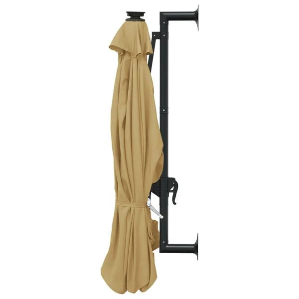 Parasol mural LED solaire TAUPE
