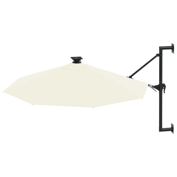 Parasol mural LED solaire BLANC sable