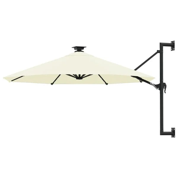 Parasol mural LED solaire BLANC sable