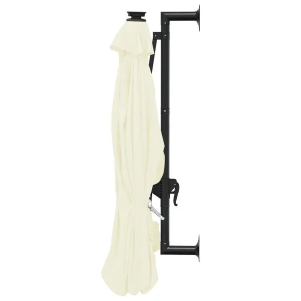 Parasol mural LED solaire BLANC sable