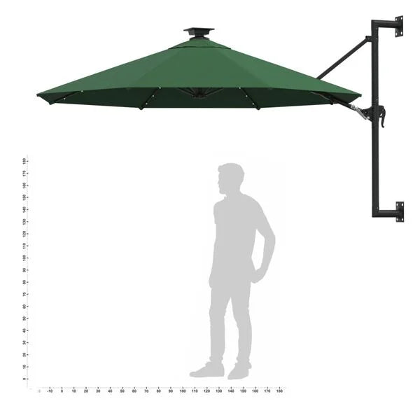 Parasol mural LED solaire VERT