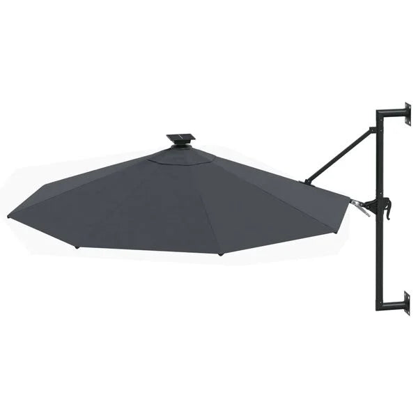 Parasol mural LED solaire ANTHRACITE