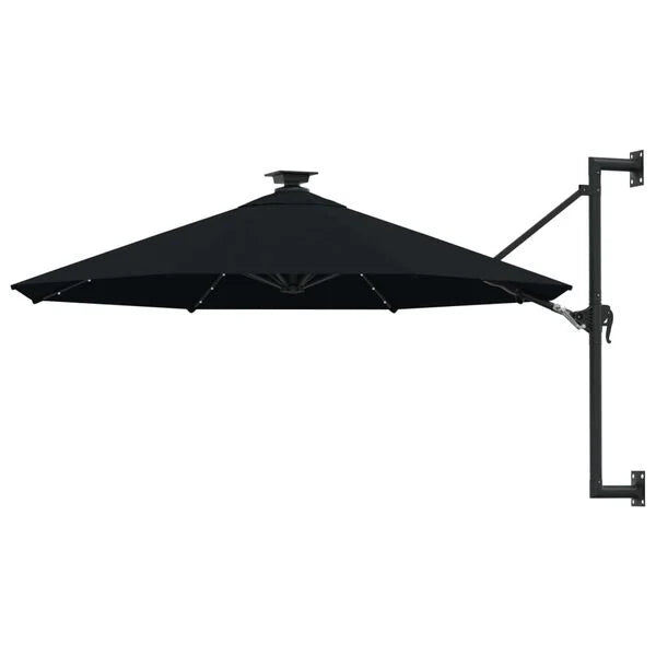 Parasol mural LED solaire NOIR