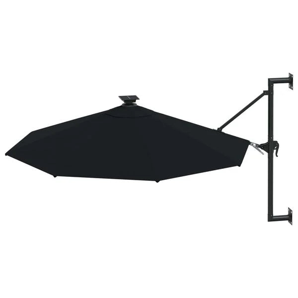 Parasol mural LED solaire NOIR
