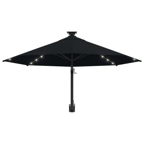 Parasol mural LED solaire NOIR