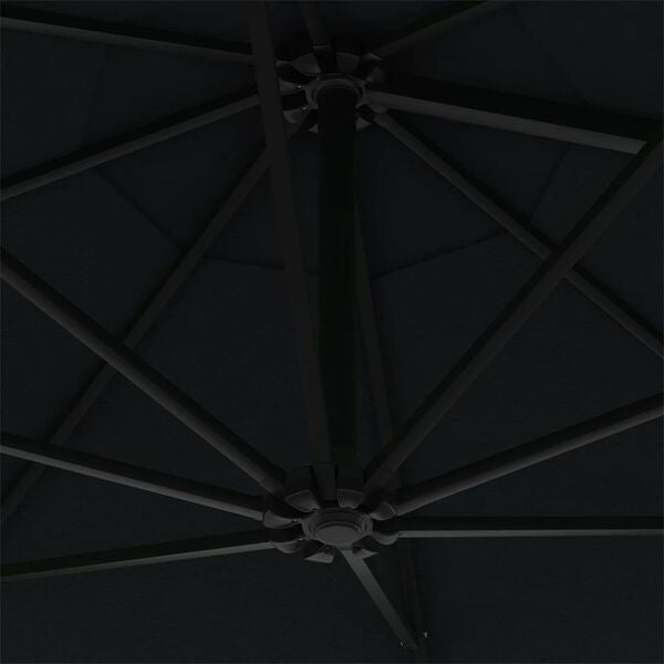 Parasol mural LED solaire NOIR