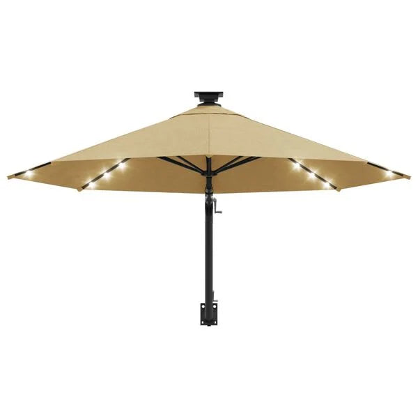 Parasol mural LED solaire TAUPE