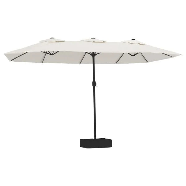 Parasol à double tête LED solaire BLANC sable