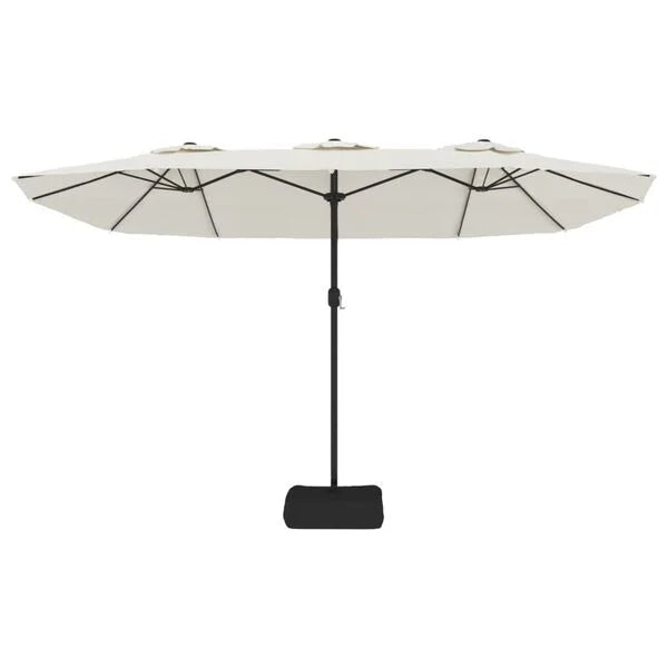 Parasol à double tête LED solaire BLANC sable
