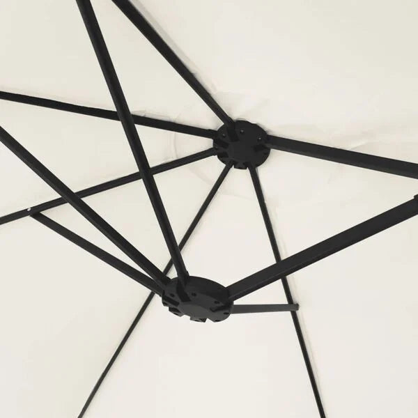 Parasol à double tête LED solaire BLANC sable