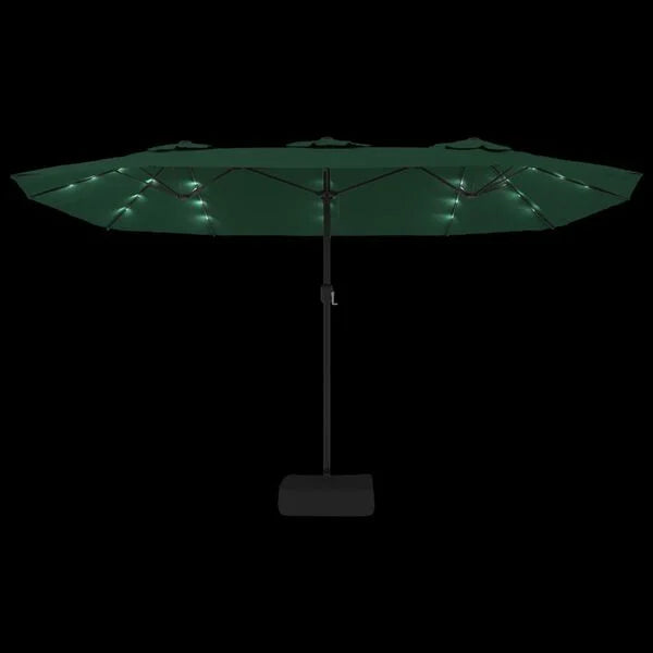 Parasol à double tête LED solaire VERT