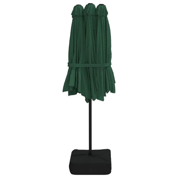 Parasol à double tête LED solaire VERT