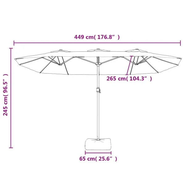 Parasol à double tête LED solaire VERT
