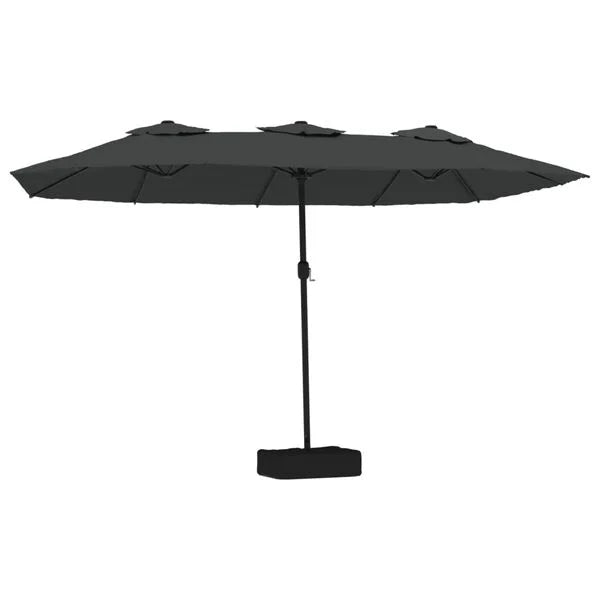 Parasol à double tête LED solaire ANTHRACITE