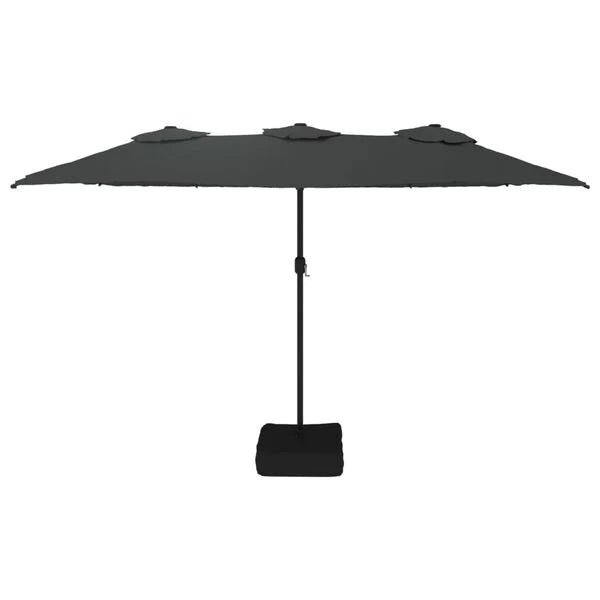 Parasol à double tête LED solaire ANTHRACITE