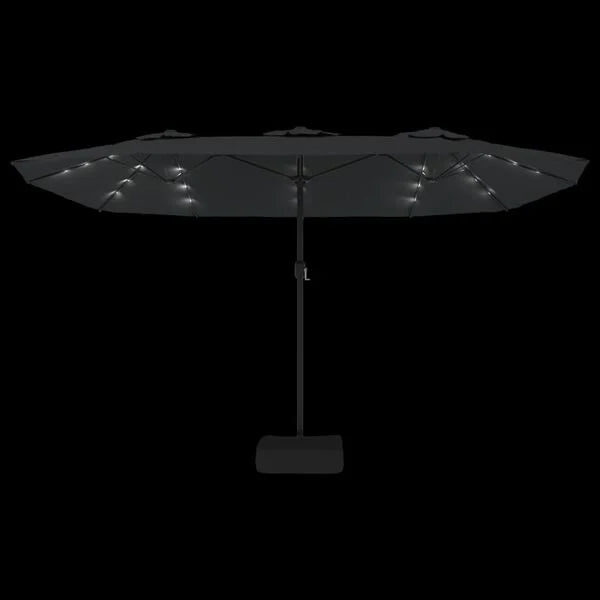 Parasol à double tête LED solaire ANTHRACITE