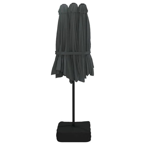 Parasol à double tête LED solaire ANTHRACITE