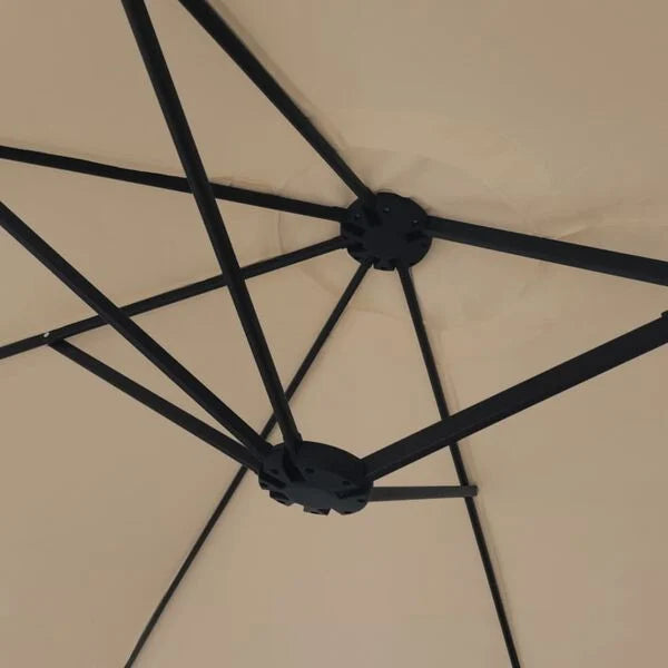 Parasol à double tête LED solaire TAUPE