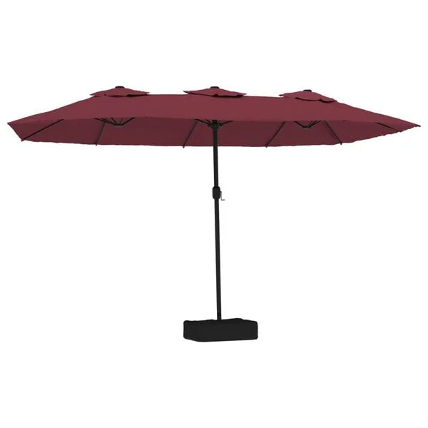Parasol à double tête LED solaire ROUGE