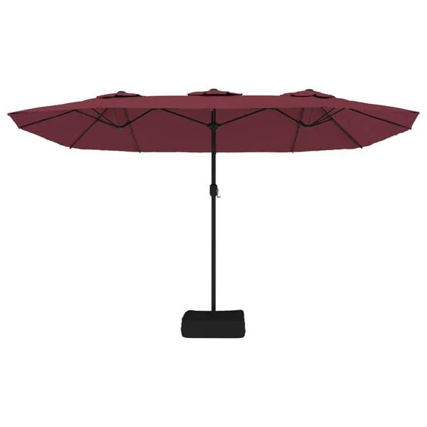 Parasol à double tête LED solaire ROUGE