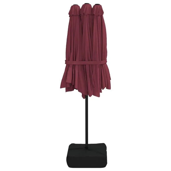 Parasol à double tête LED solaire ROUGE