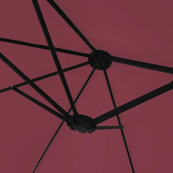 Parasol à double tête LED solaire ROUGE