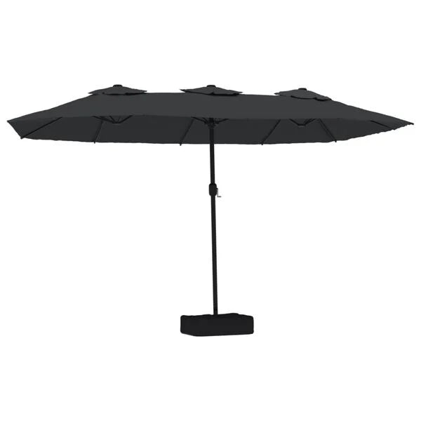 Parasol à double tête LED solaire NOIR