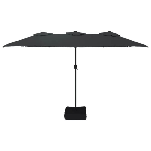 Parasol à double tête LED solaire NOIR