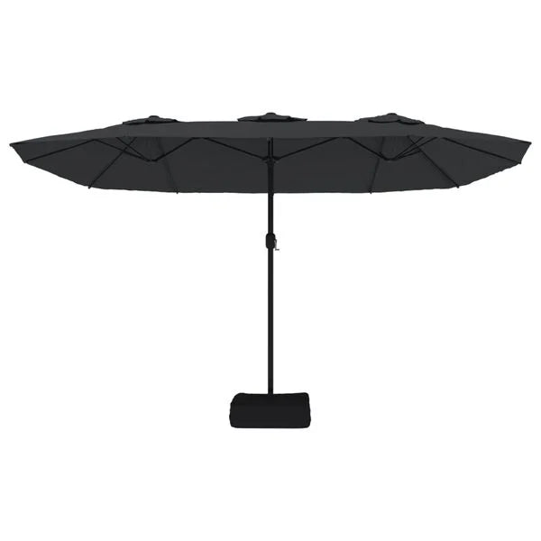 Parasol à double tête LED solaire NOIR