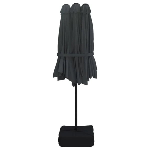Parasol à double tête LED solaire NOIR
