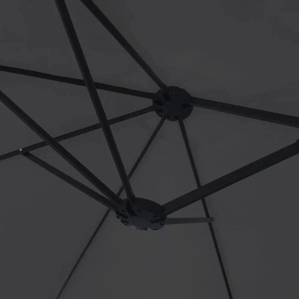Parasol à double tête LED solaire NOIR