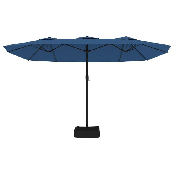 Parasol à double tête LED solaire BLEU azuré