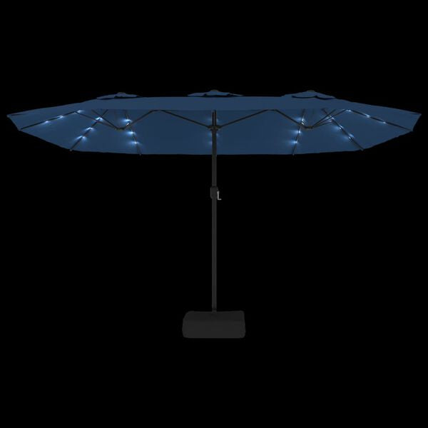 Parasol à double tête LED solaire BLEU azuré