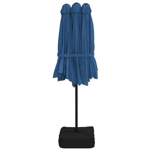 Parasol à double tête LED solaire BLEU azuré