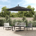 Parasol déporté LED solaire anthracite 300cm - Maison Azuro