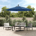 Parasol déporté LED solaire bleu azuré 300cm - Maison Azuro