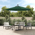 Parasol déporté LED solaire vert 300cm - Maison Azuro